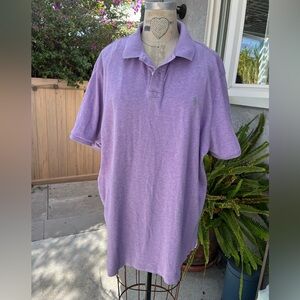Polo Ralph Lauren Men's XXL Heather Purple Cotton Jersey 3 Button w/Collar